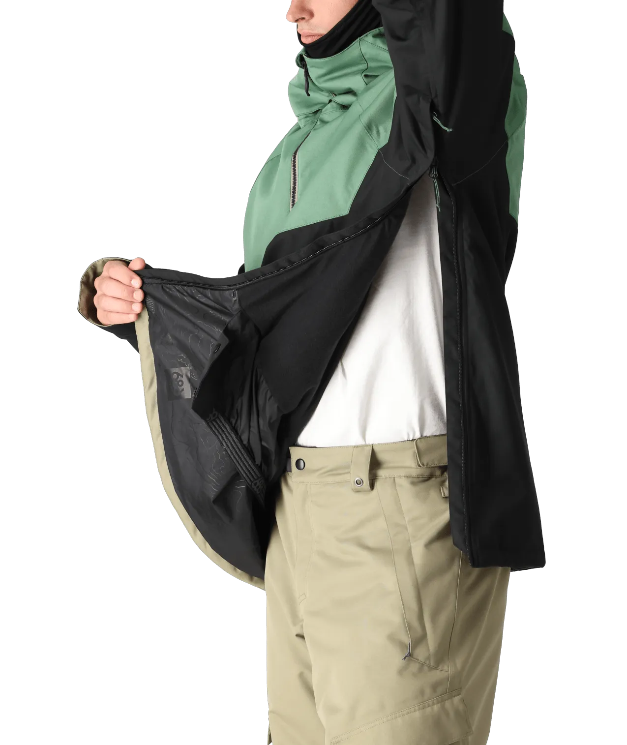 686 Renewal Insulated Anorak Snowboard Jacket Cypress Black Colourblock 2025