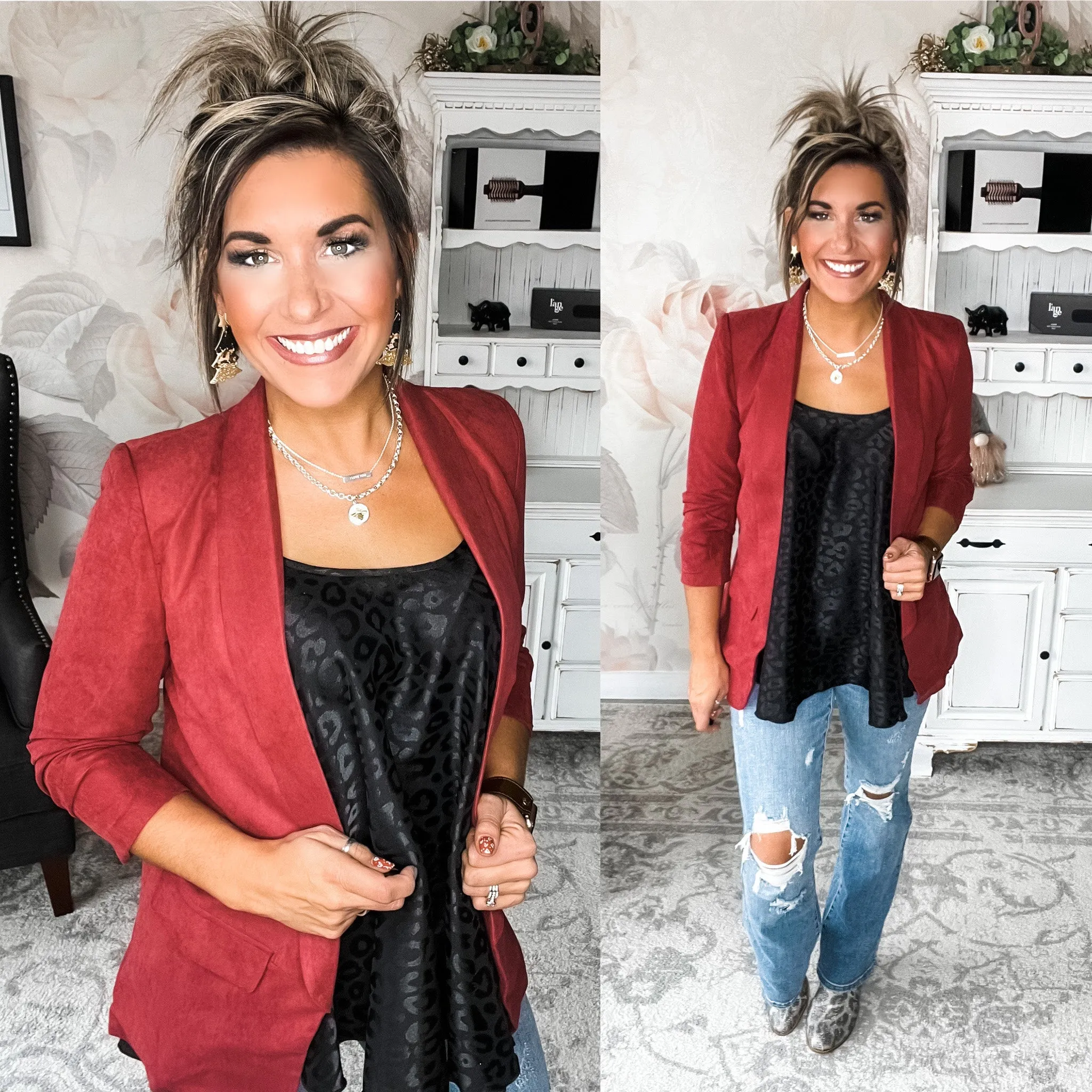 All I Want Blazer - Crimson