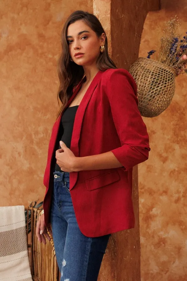 All I Want Blazer - Crimson