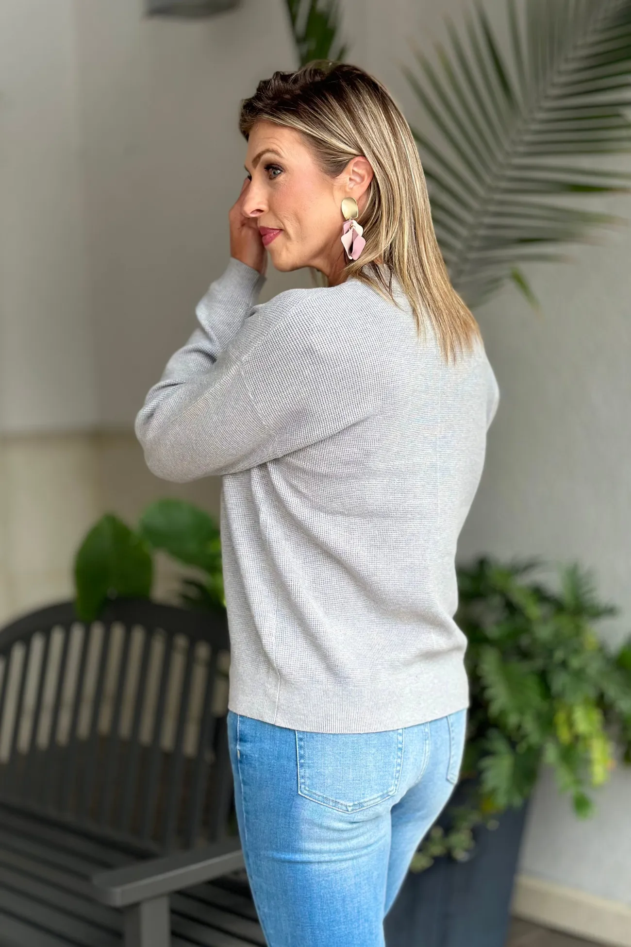 Blissful Comfort Front Button Viscose Cardigan-H. Grey