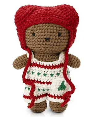 Boris Handmade and His Christmas Overalls with Red Hat