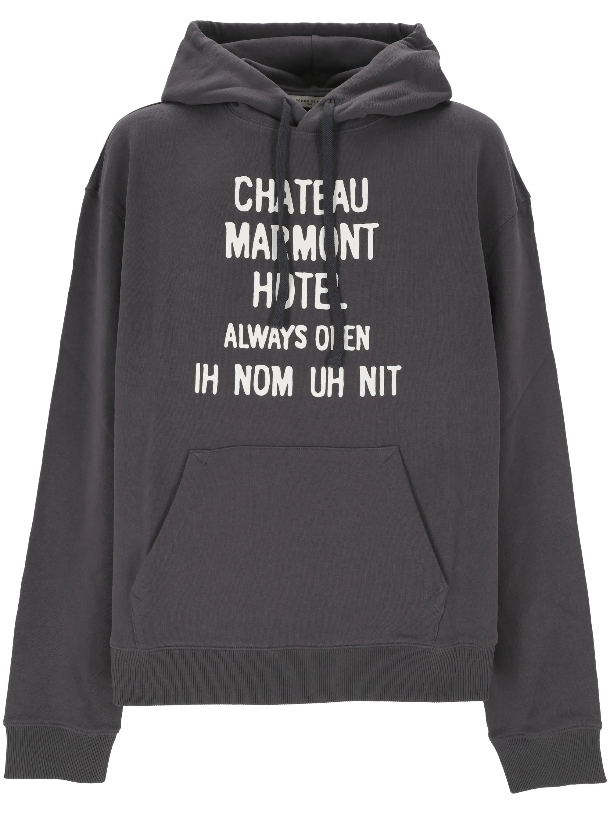 Charcoal Grey Graphic Print Hoodie