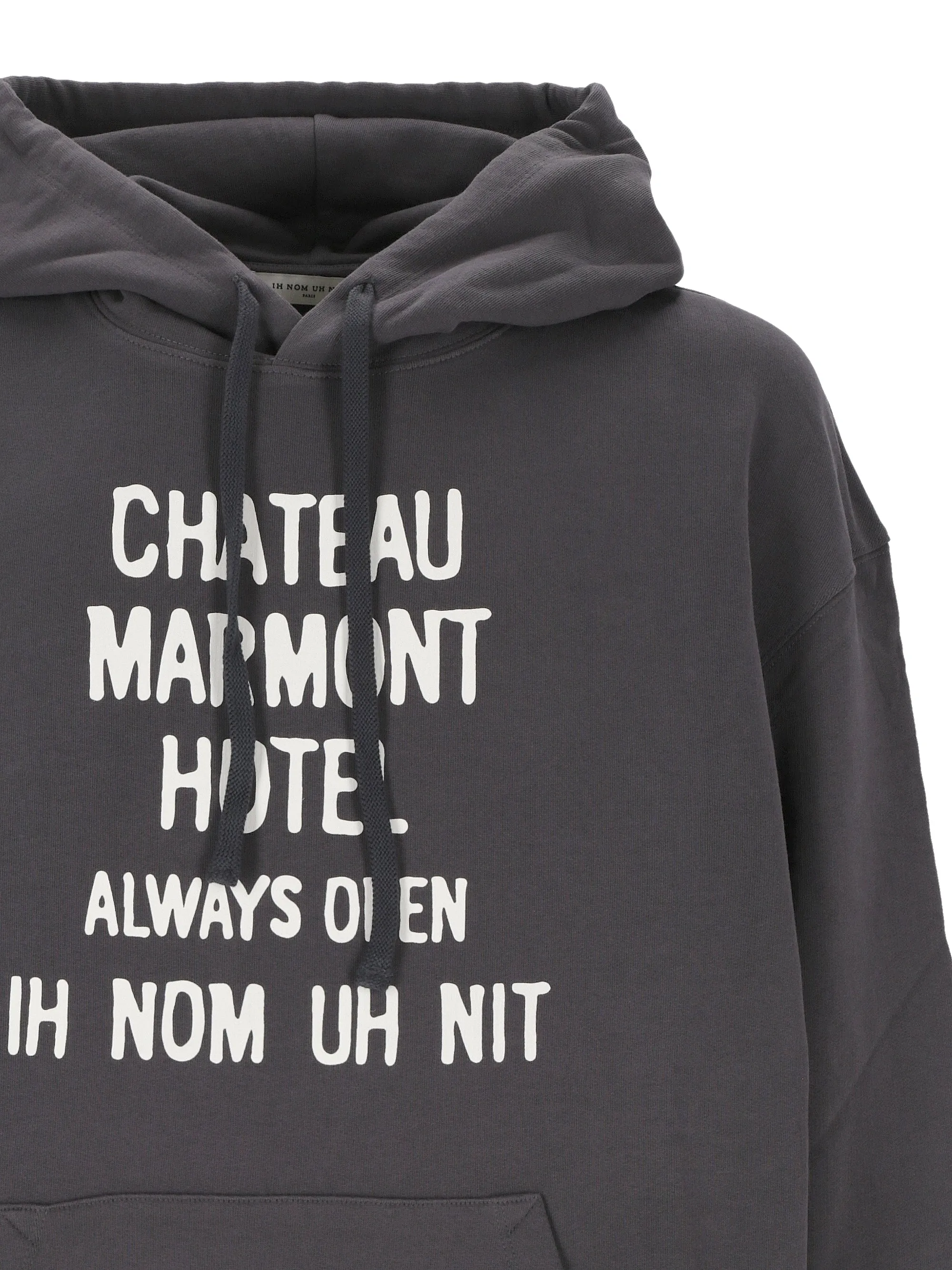 Charcoal Grey Graphic Print Hoodie