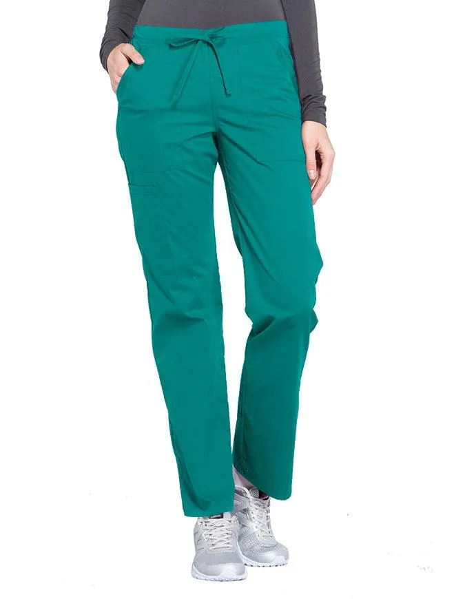Cherokee Workwear Professionals Women's Drawstring Mid Rise Straight Leg Tall Pant