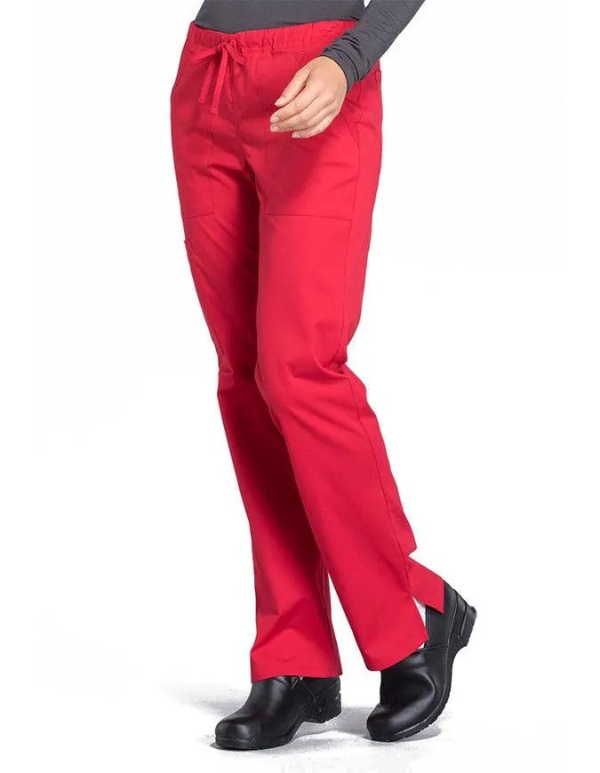 Cherokee Workwear Professionals Women's Drawstring Mid Rise Straight Leg Tall Pant