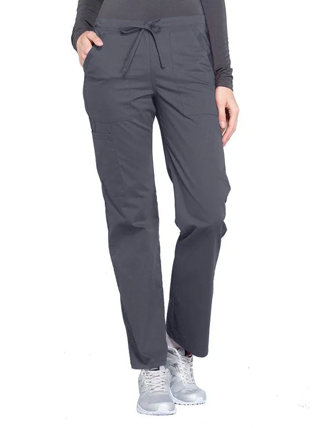 Cherokee Workwear Professionals Women's Drawstring Mid Rise Straight Leg Tall Pant
