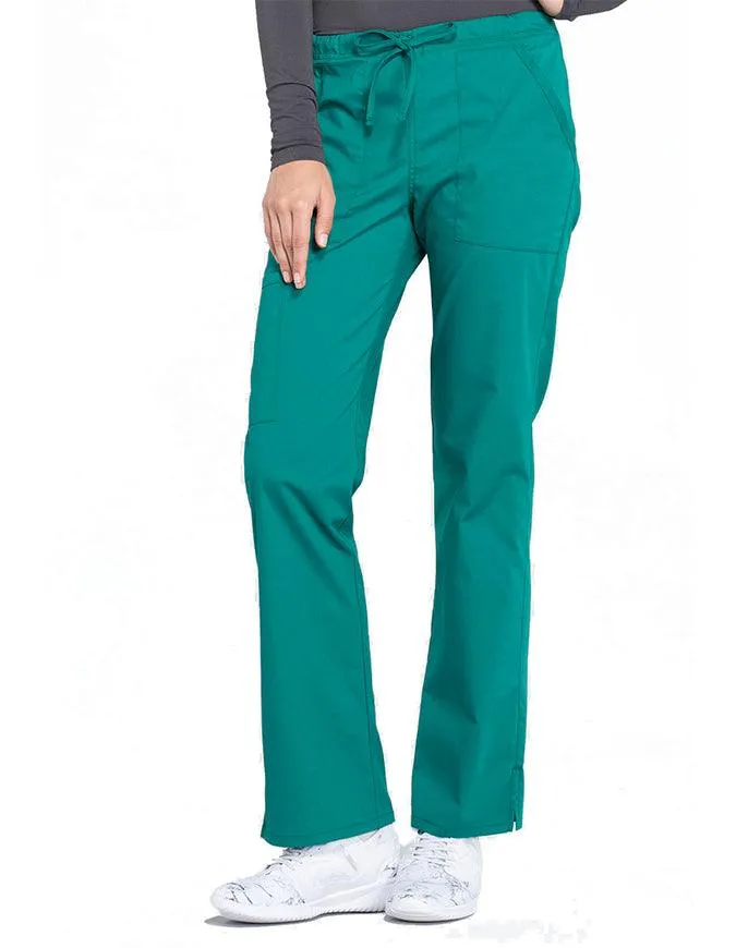 Cherokee Workwear Professionals Women's Drawstring Mid Rise Straight Leg Tall Pant