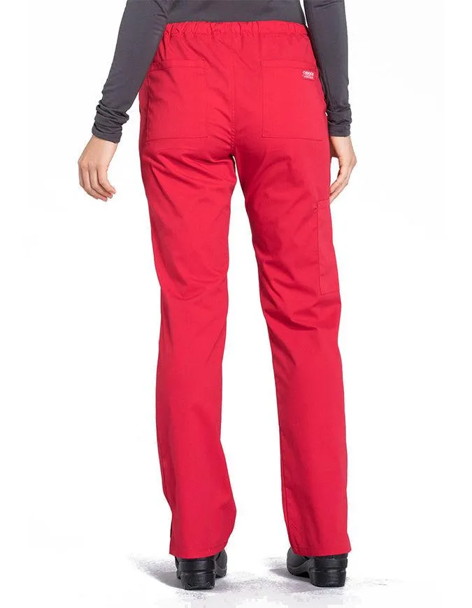 Cherokee Workwear Professionals Women's Drawstring Mid Rise Straight Leg Tall Pant