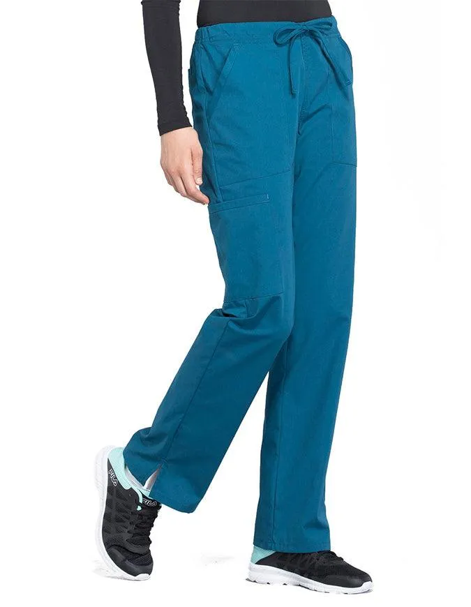 Cherokee Workwear Professionals Women's Drawstring Mid Rise Straight Leg Tall Pant