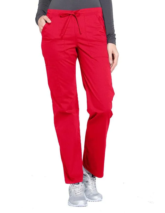 Cherokee Workwear Professionals Women's Drawstring Mid Rise Straight Leg Tall Pant