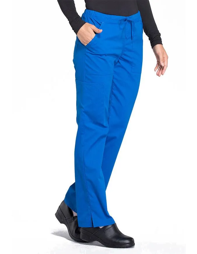 Cherokee Workwear Professionals Women's Drawstring Mid Rise Straight Leg Tall Pant