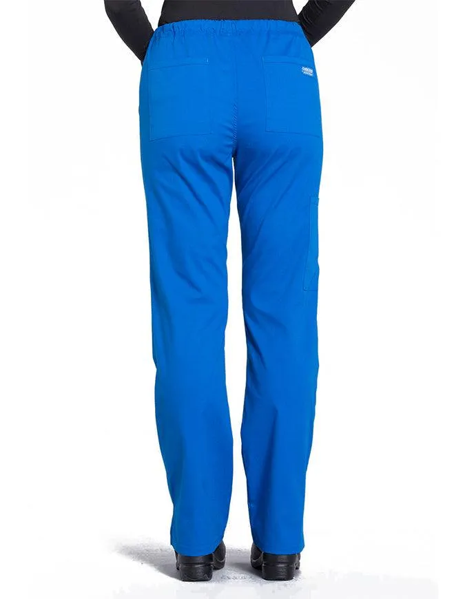 Cherokee Workwear Professionals Women's Drawstring Mid Rise Straight Leg Tall Pant