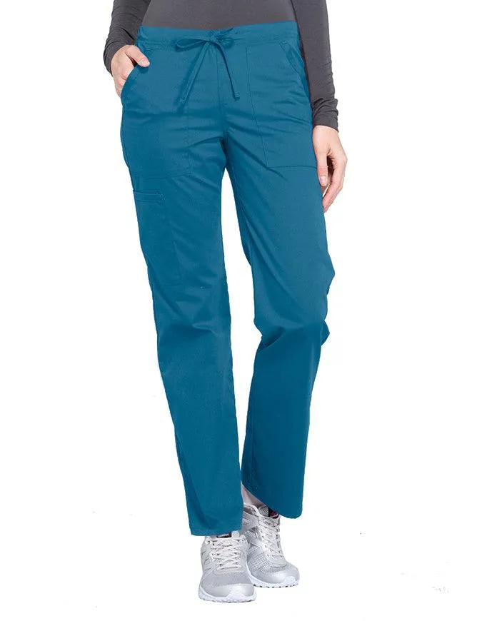 Cherokee Workwear Professionals Women's Drawstring Mid Rise Straight Leg Tall Pant
