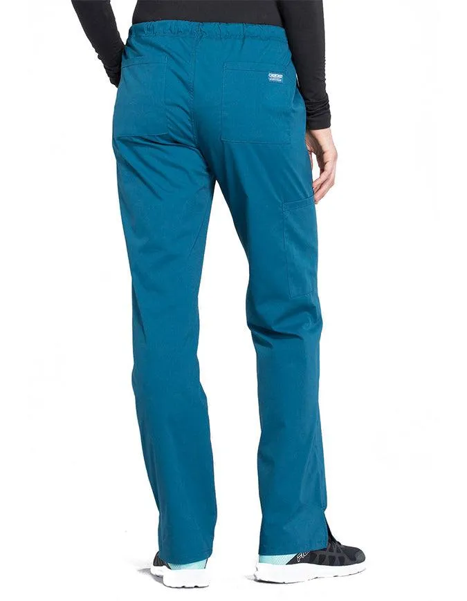 Cherokee Workwear Professionals Women's Drawstring Mid Rise Straight Leg Tall Pant