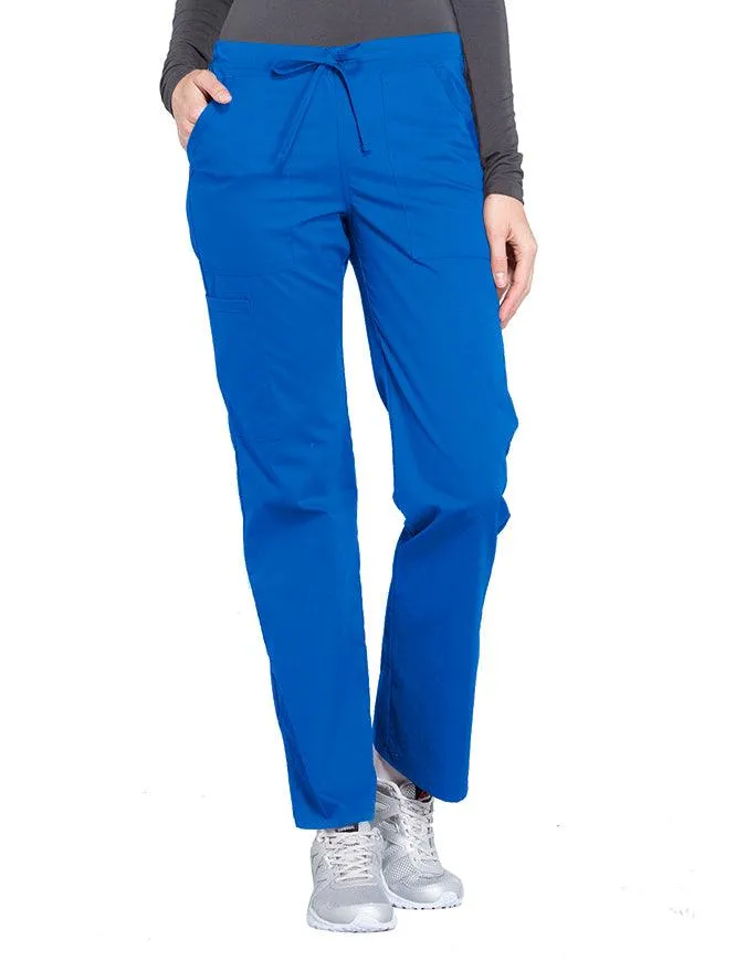 Cherokee Workwear Professionals Women's Drawstring Mid Rise Straight Leg Tall Pant