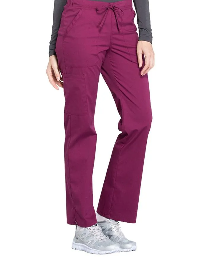 Cherokee Workwear Professionals Women's Drawstring Mid Rise Straight Leg Tall Pant