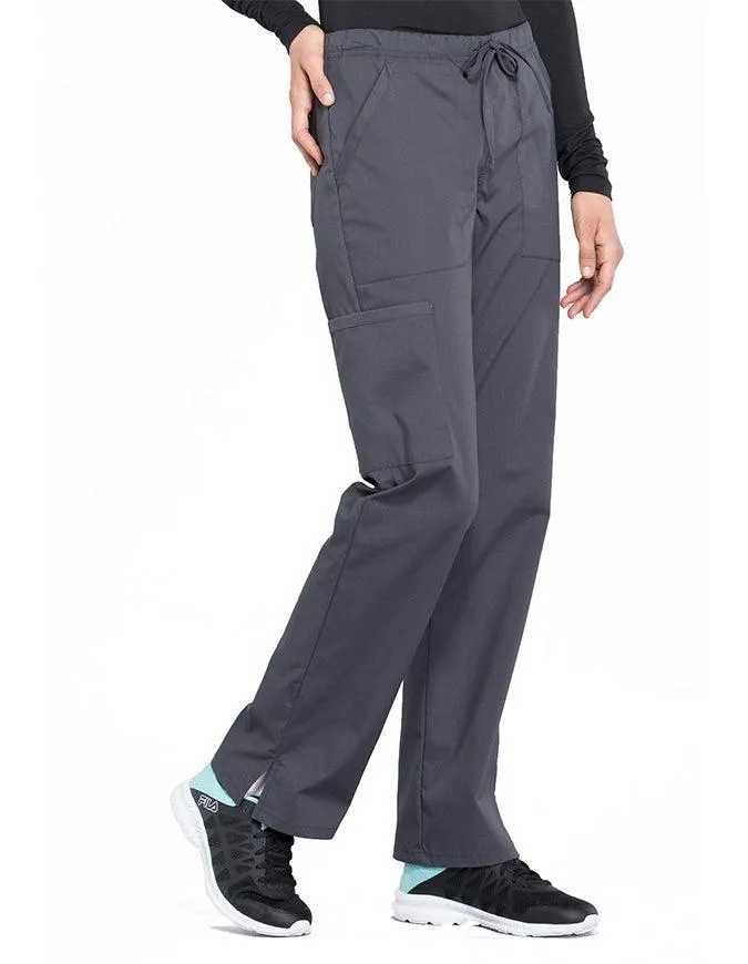 Cherokee Workwear Professionals Women's Drawstring Mid Rise Straight Leg Tall Pant