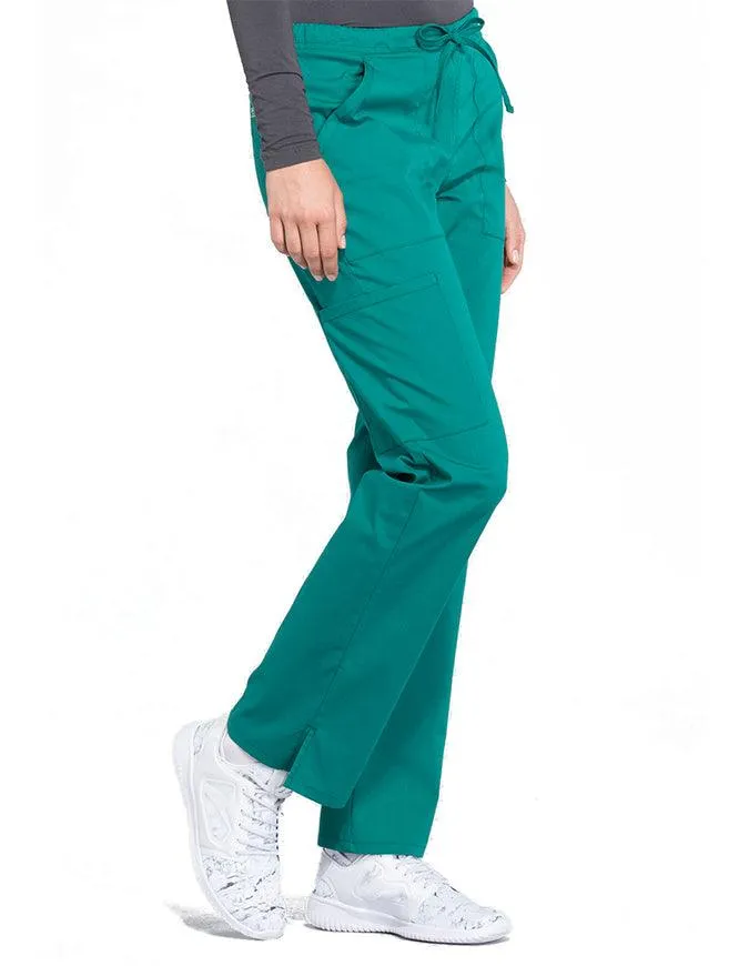 Cherokee Workwear Professionals Women's Drawstring Mid Rise Straight Leg Tall Pant