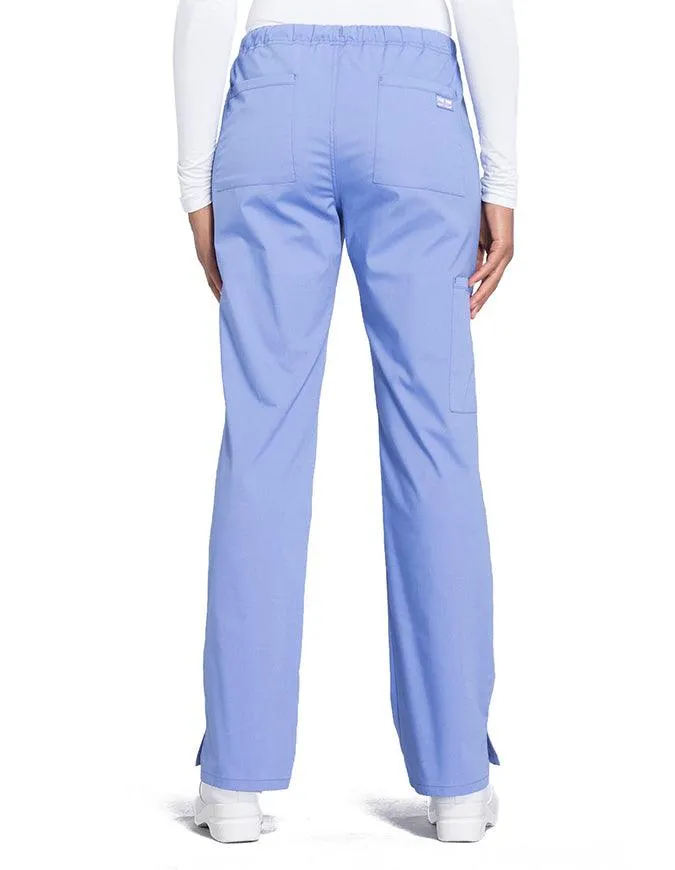 Cherokee Workwear Professionals Women's Drawstring Mid Rise Straight Leg Tall Pant