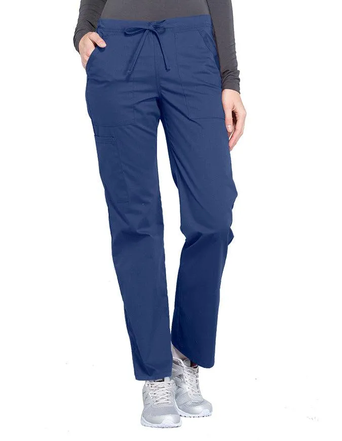 Cherokee Workwear Professionals Women's Drawstring Mid Rise Straight Leg Tall Pant