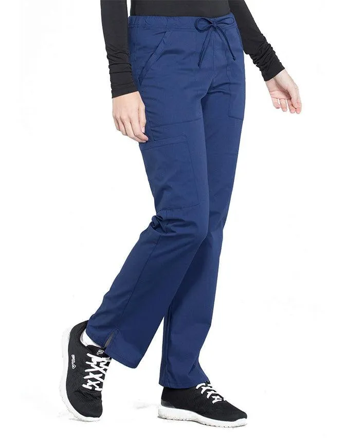 Cherokee Workwear Professionals Women's Drawstring Mid Rise Straight Leg Tall Pant