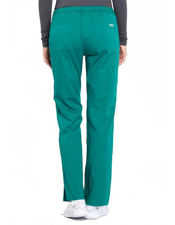 Cherokee Workwear Professionals Women's Drawstring Mid Rise Straight Leg Tall Pant
