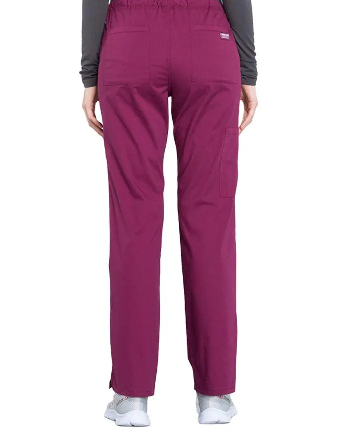 Cherokee Workwear Professionals Women's Drawstring Mid Rise Straight Leg Tall Pant