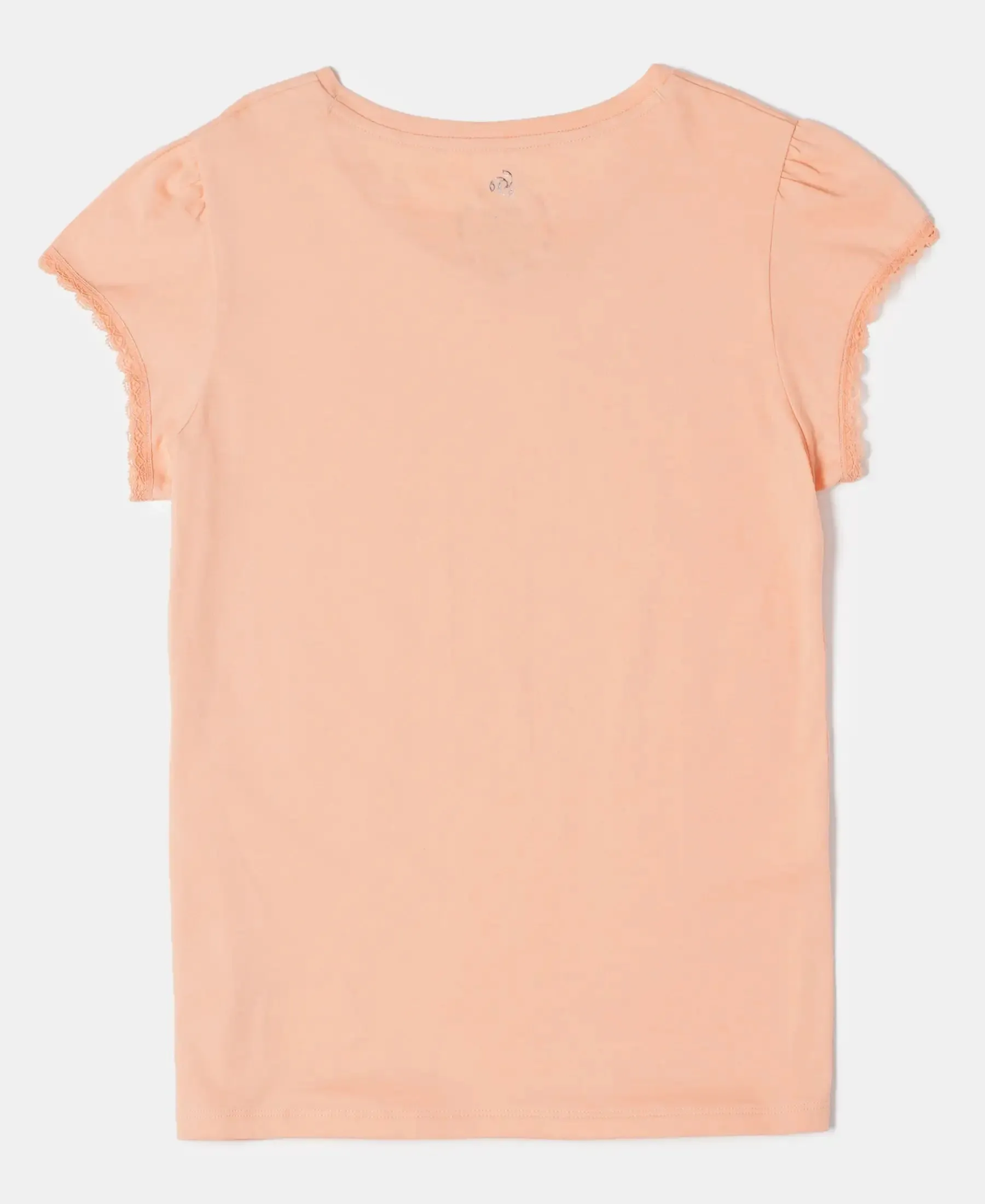 Girl's Super Combed Cotton Solid Short Sleeve T-Shirt - Coral Reef