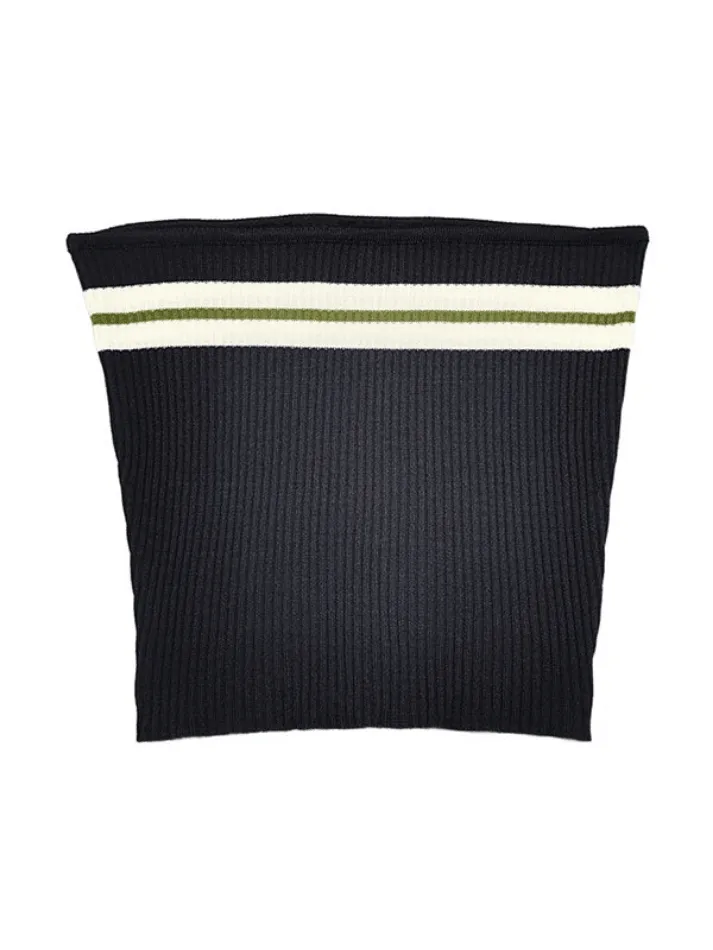 Joskaa Knit Striped Bandeau Crop Top