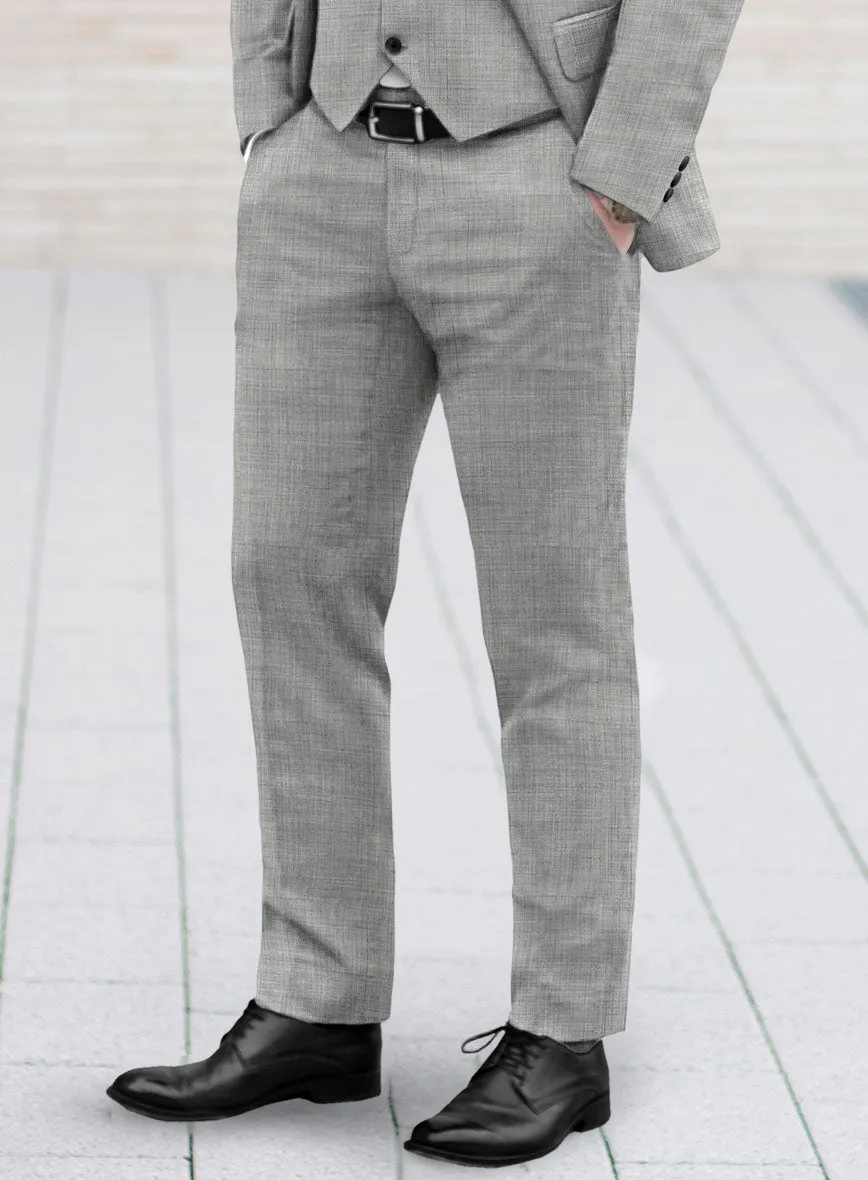 Marco Stretch Worsted Light Gray Wool Pants