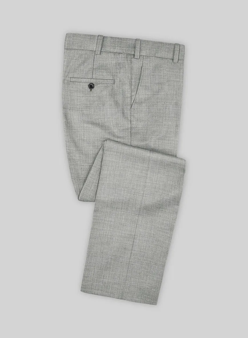 Marco Stretch Worsted Light Gray Wool Pants