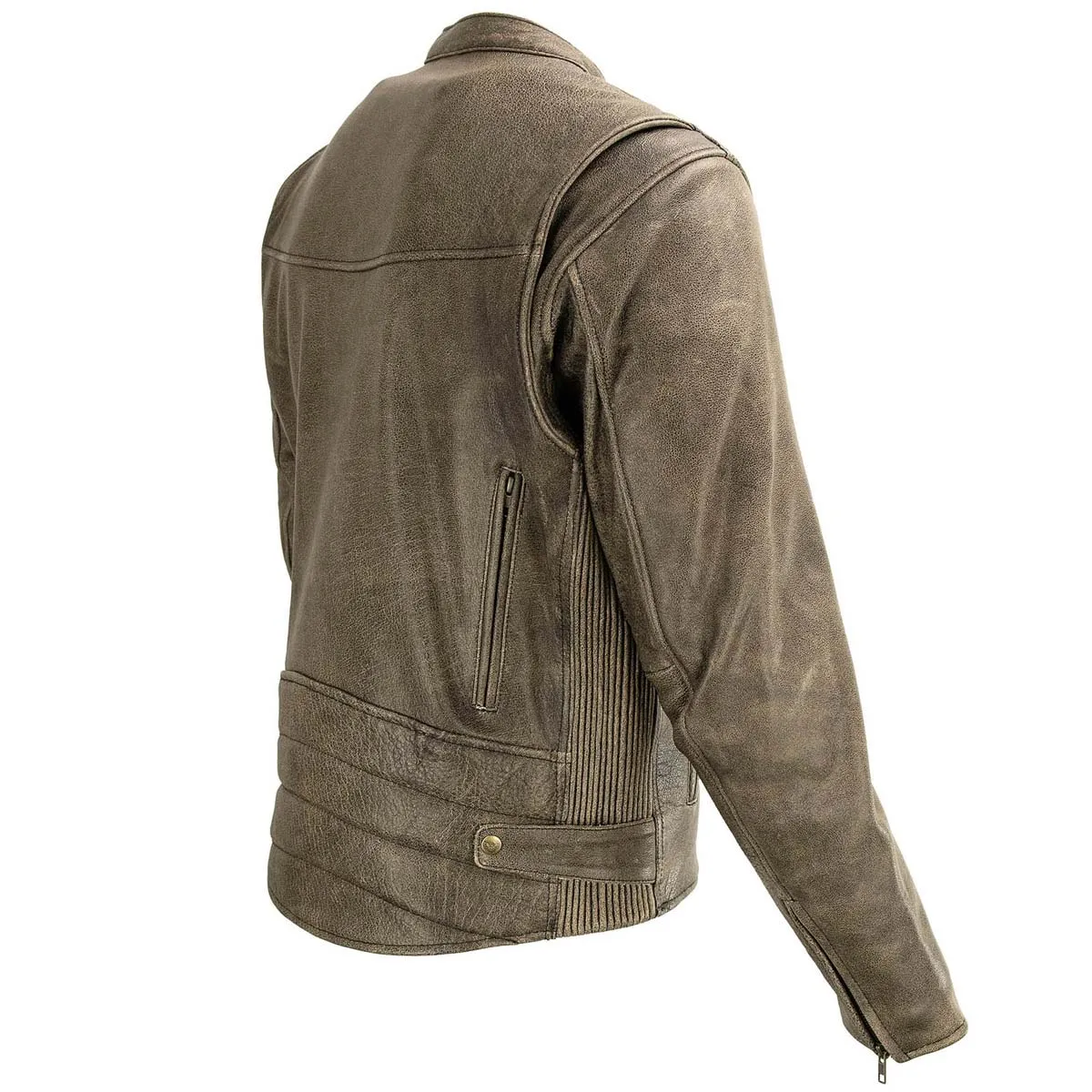 Milwaukee Leather MLM1503 Men's Distressed Brown Racer Motorcycle