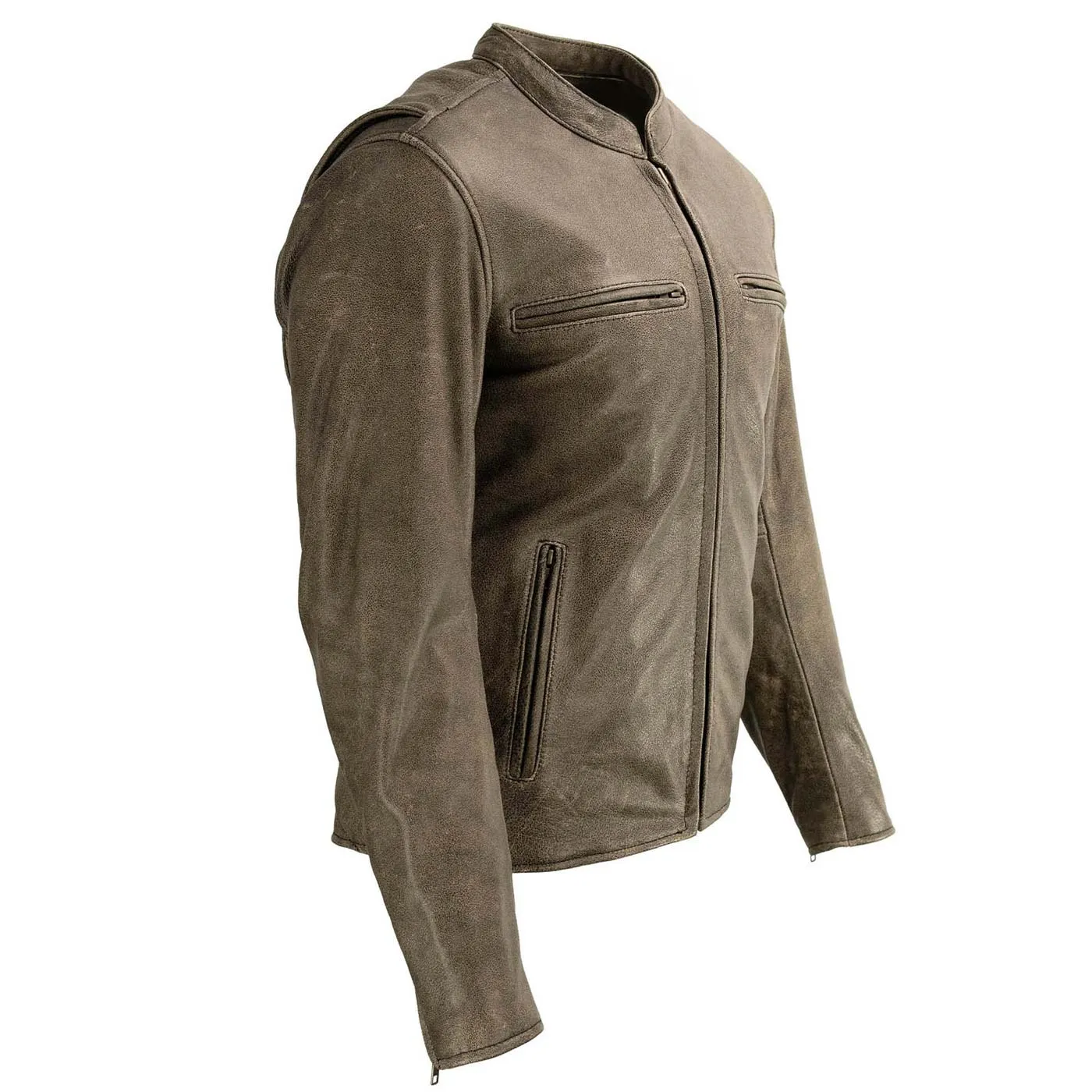 Milwaukee Leather MLM1503 Men's Distressed Brown Racer Motorcycle