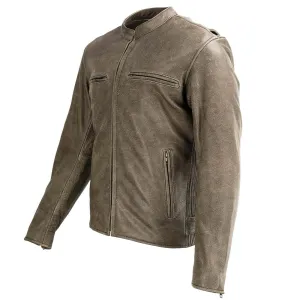 Milwaukee Leather MLM1503 Men's Distressed Brown Racer Motorcycle
