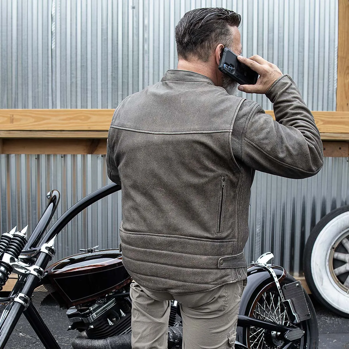 Milwaukee Leather MLM1503 Men's Distressed Brown Racer Motorcycle