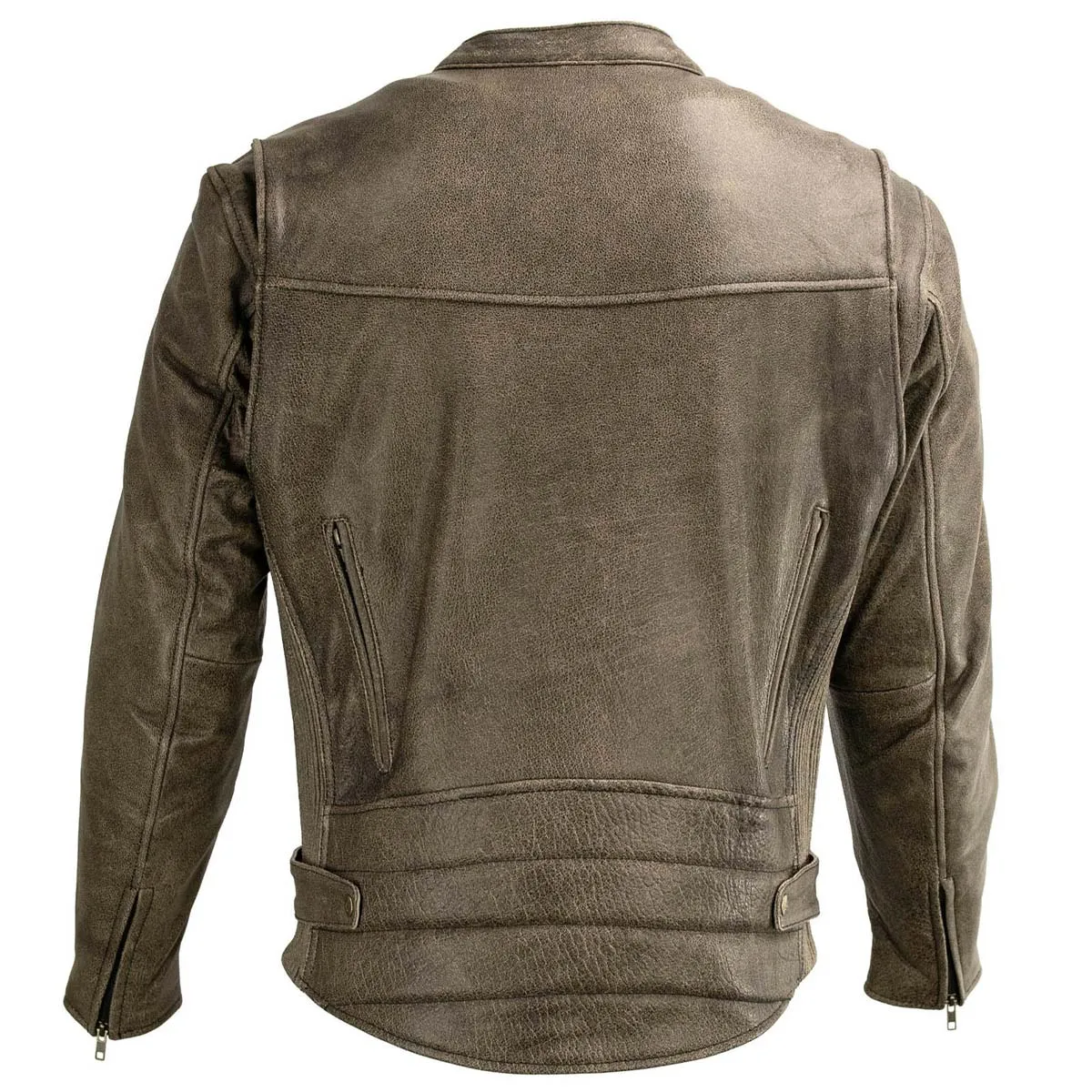 Milwaukee Leather MLM1503 Men's Distressed Brown Racer Motorcycle