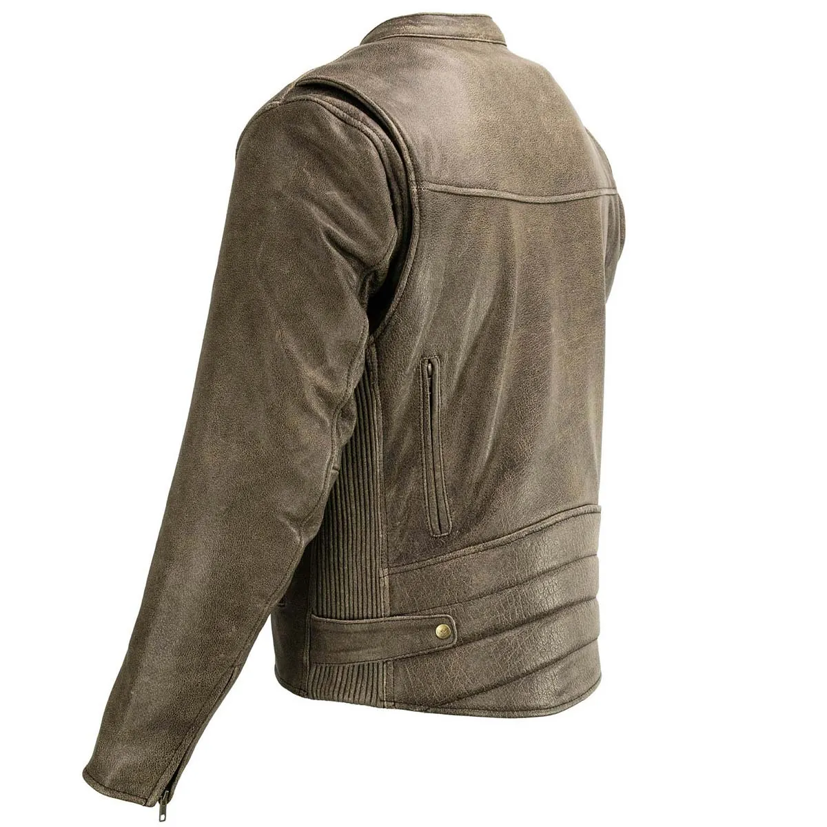 Milwaukee Leather MLM1503 Men's Distressed Brown Racer Motorcycle