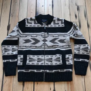 Pendleton Graphic Shetland Zip Sweater Oxford Grey Multi