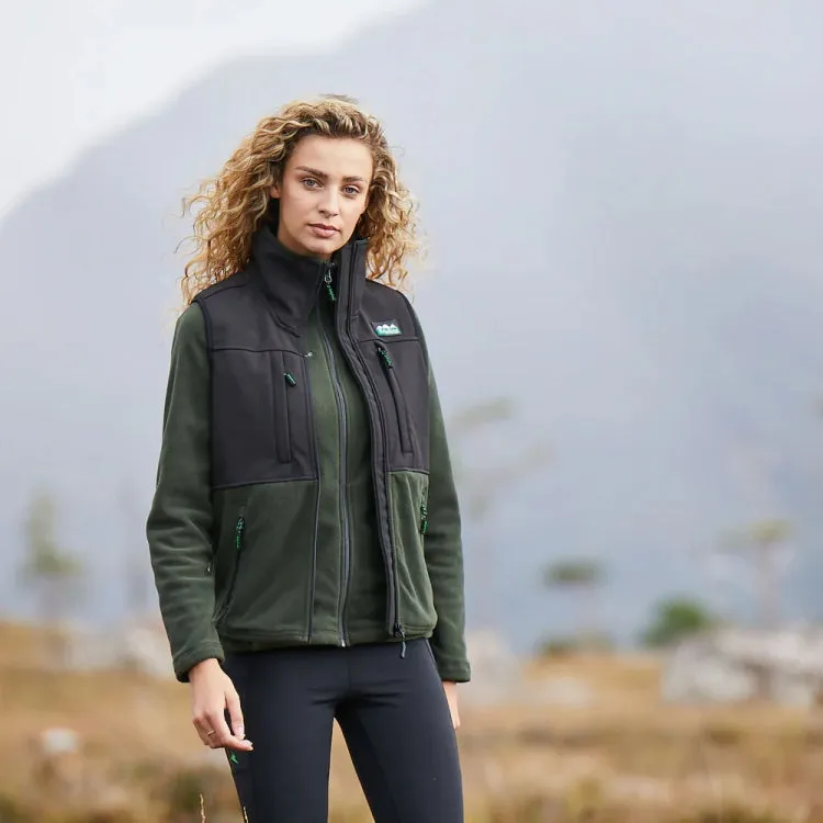 Ridgeline Ladies Hybrid Fleece Vest - Olive/Black