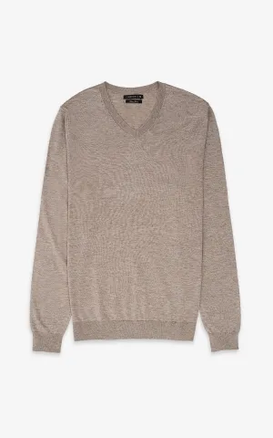SWEATER V NECK LIGHT BROWN