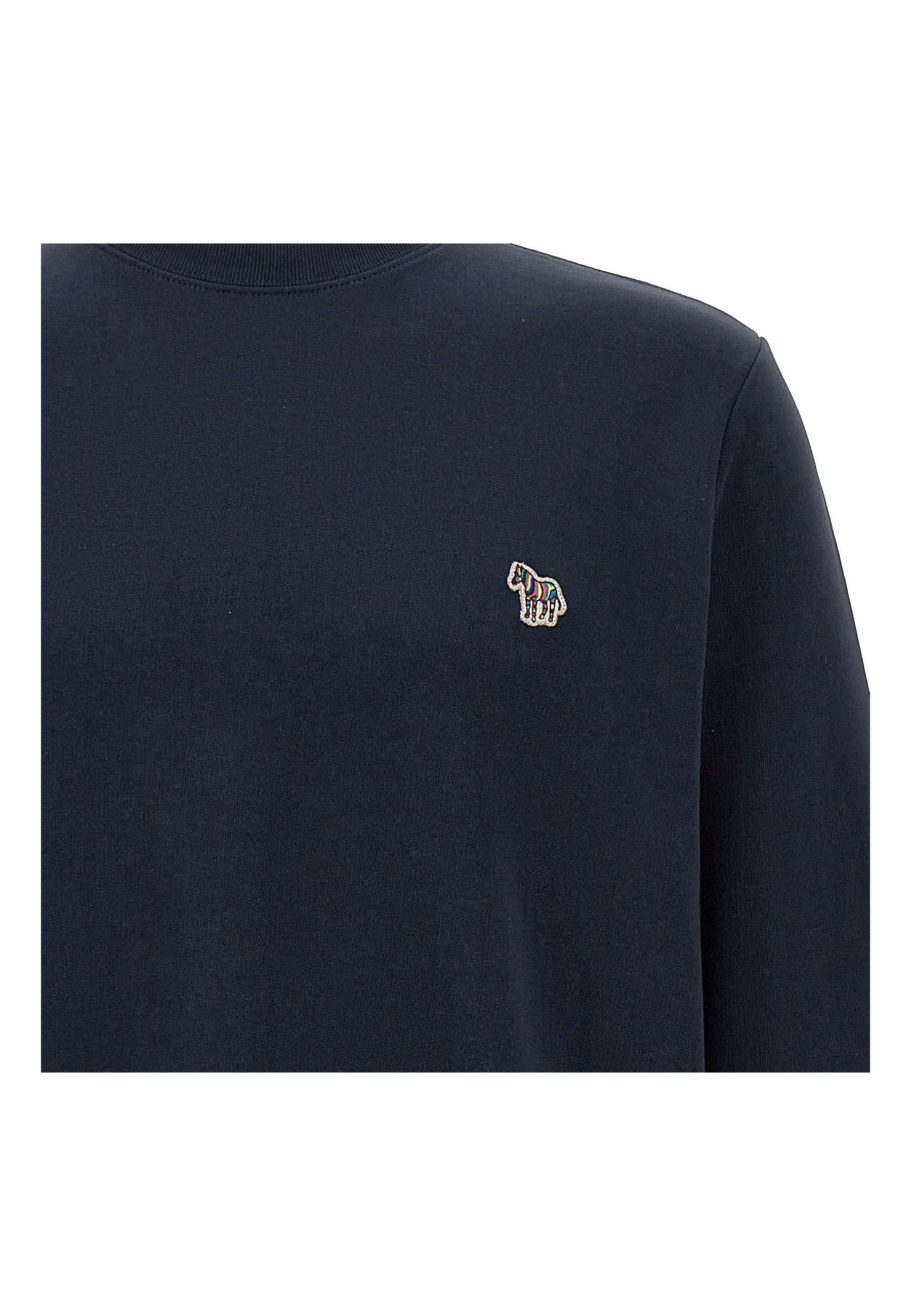 Zebra Logo Blue Cotton Sweatshirt