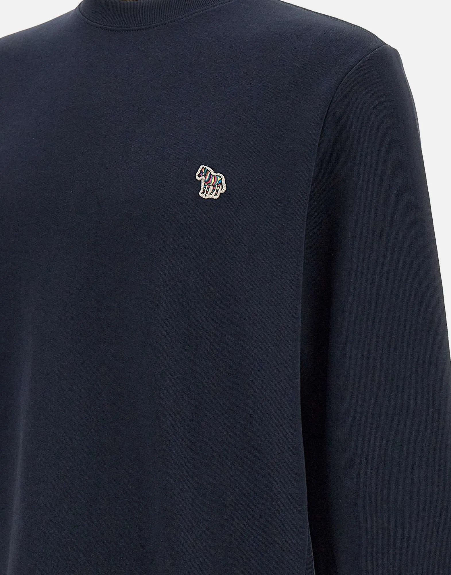 Zebra Logo Blue Cotton Sweatshirt