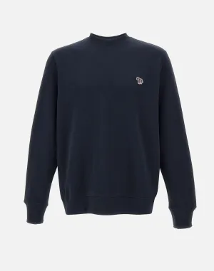 Zebra Logo Blue Cotton Sweatshirt